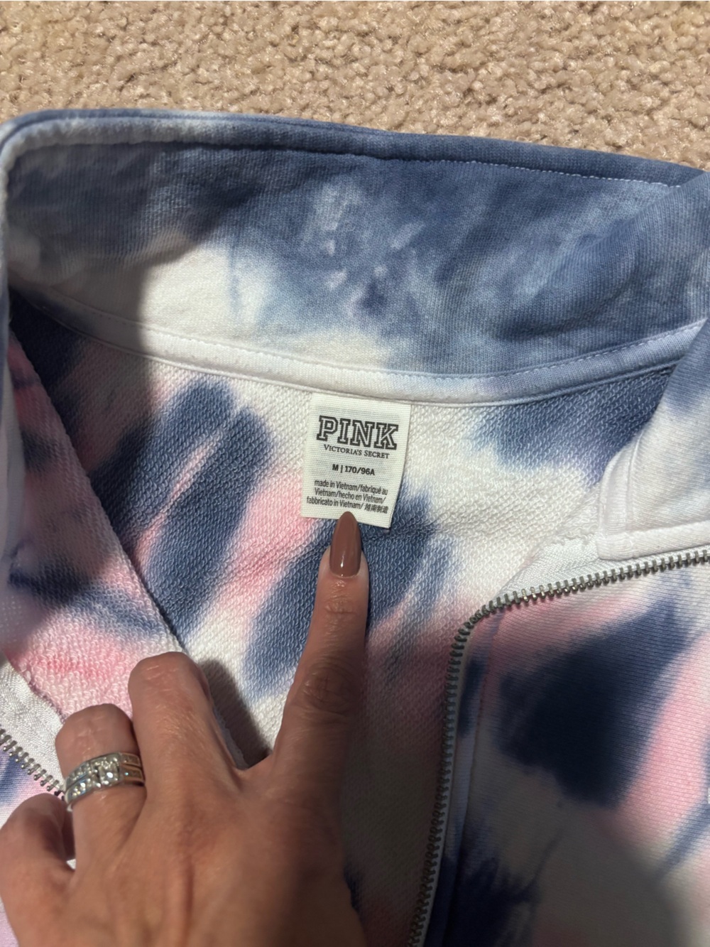PINK Victoria's Secret Tie-Dye Travel Bag in Pink and Blue